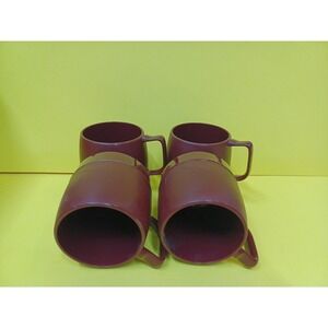 Dinex Cups Mugs Set Of 4 Cranberry Classic Stackable Camping 8OZ No 1197 NEW